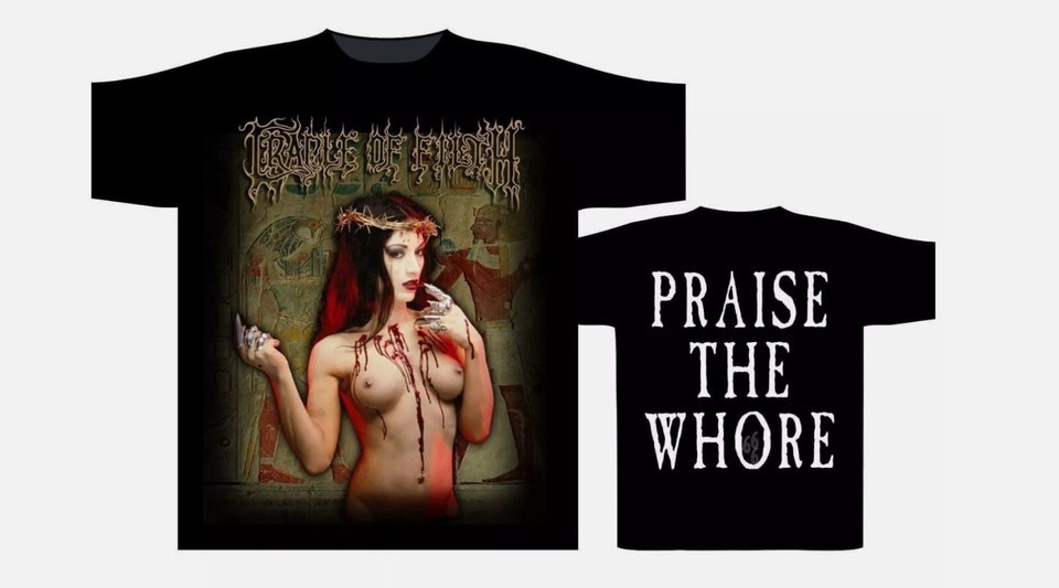 Cradle Of Filth 'Praise The Whore' Black Unisex T-Shirt All Size S To 5XL