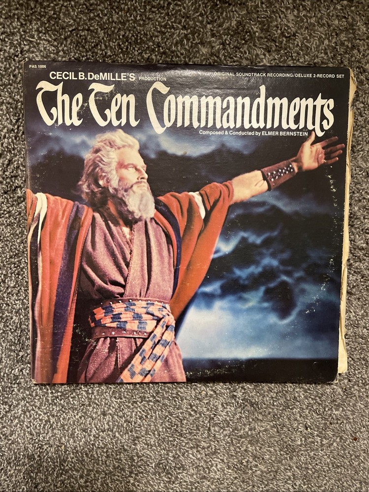 THE TEN COMMANDMENTS Original Soundtrack Album 2 Disc Vinyl LP c 1956