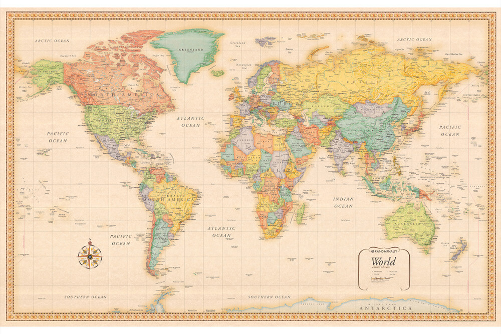 Map of The World Poster Giant Size 140×100cm Classic Edition Wall Art Gift