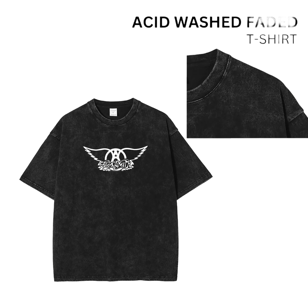 90s Vintage Acid Washed Rock Band Tee - Unisex Distressed Retro Shirt 102009-image