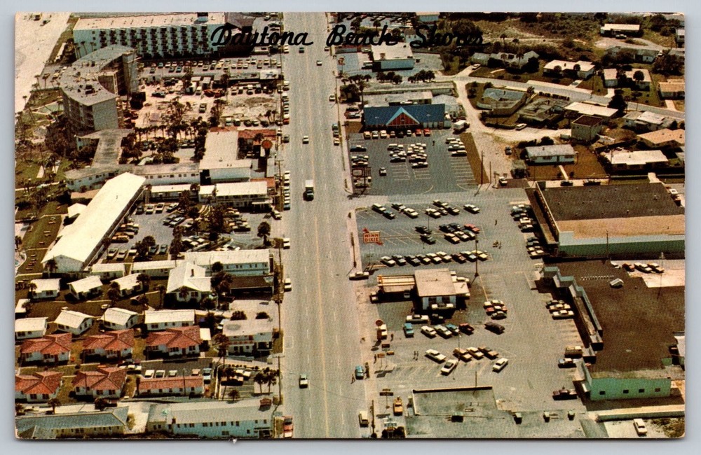 Vintage Daytona Beach Shores Aerial Postcard Dexter Press Florida
