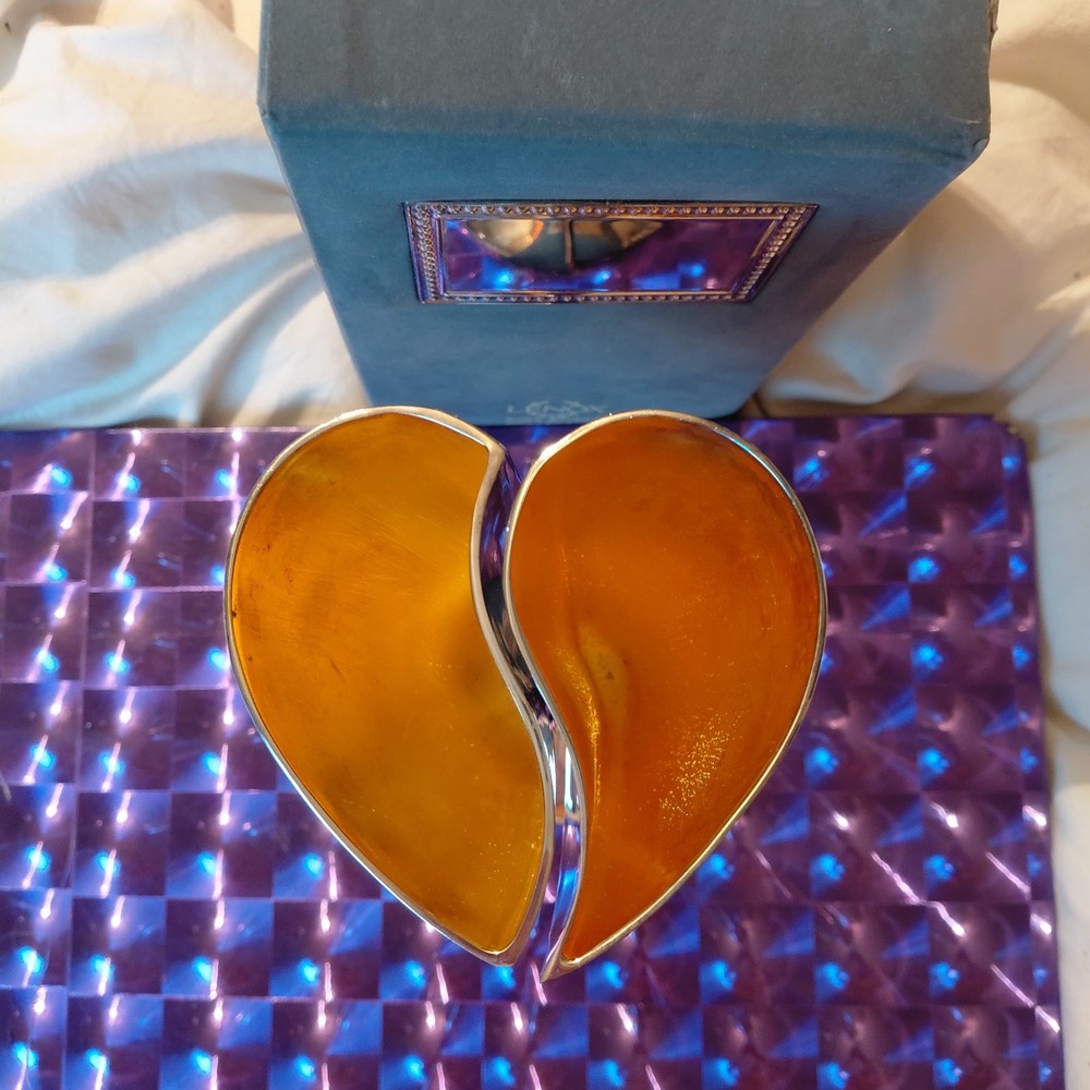 Lenox Flutes Kirk Stieff Collection Silverplate HeartShape Champagne Glasses box