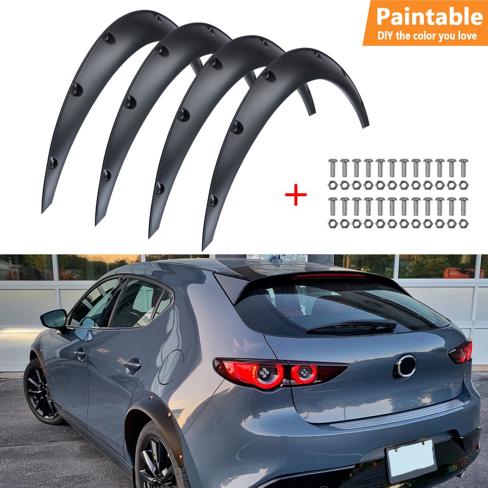 4PCS 89cm Universal Flexible Car Fender Flares Body Kit Wheel Extra Wide Firm.