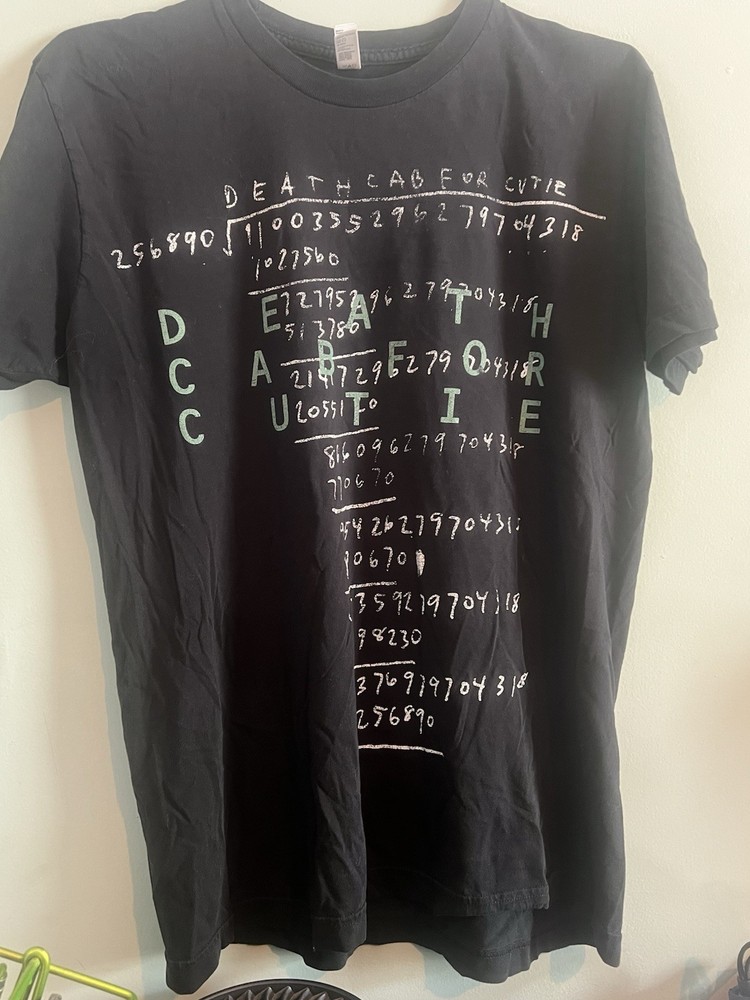 Death Cab For Cutie Long Division T-Shirt Black M American Apparel