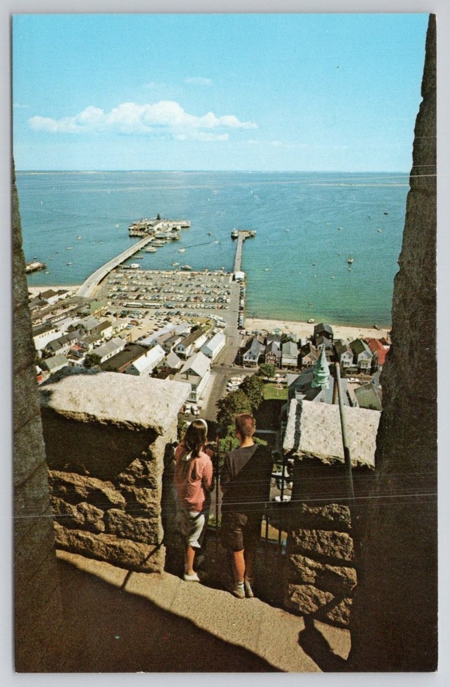 Provincetown Harbor View from Pilgrim Monument Cape Cod MA Postcard