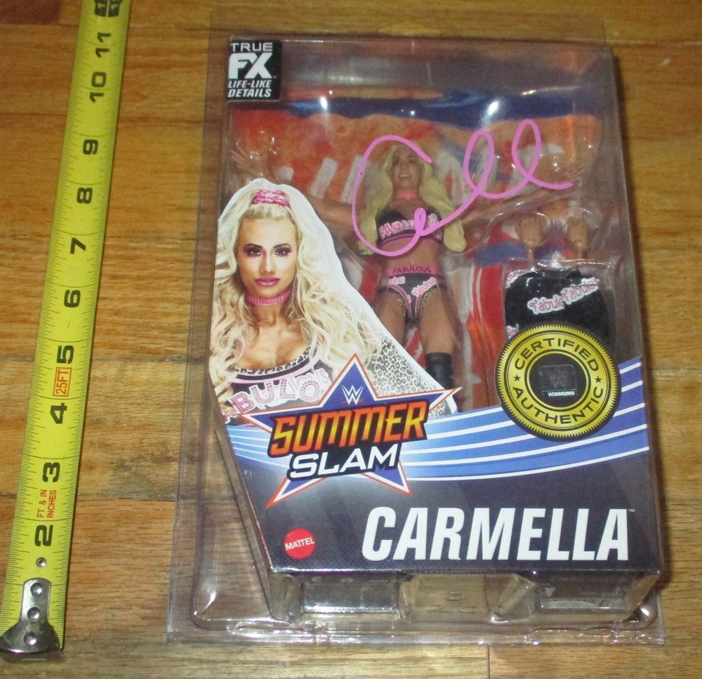 2021 WWE Mattel Carmela Elite Wrestling Figure Signed JSA COA Series 86 Woman