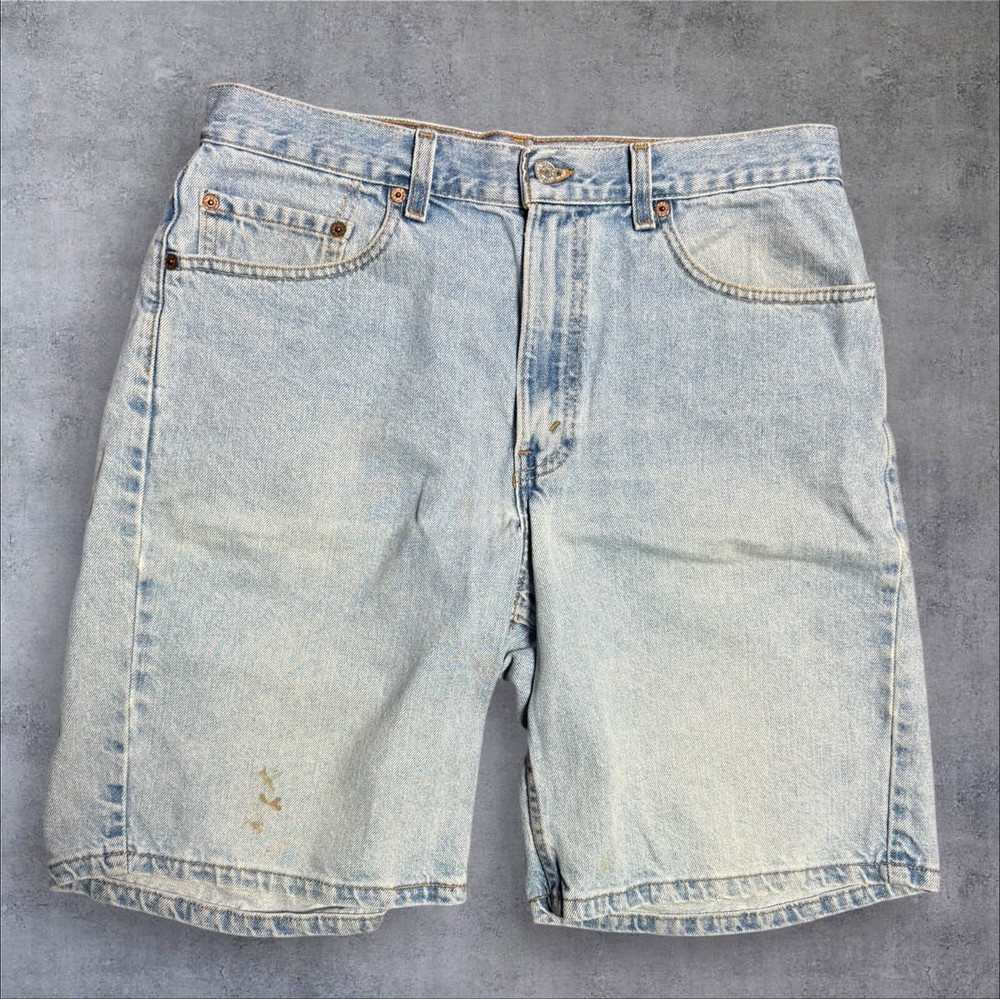 Vintage Levis Shorts Mens 34 Blue Denim 550 Relaxed Jeans Dad Jorts Cotton Y2K
