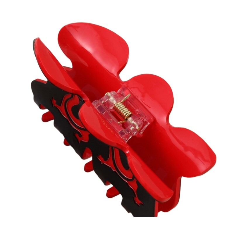 Abstract Dragon Hair Claw for Women – Festive Ponytail Barrettes for New Year Makeup  -image