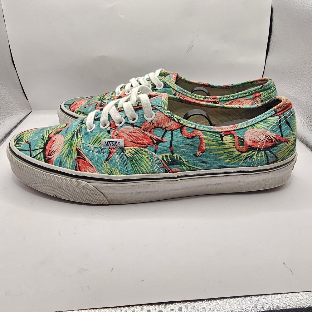 Vans Off the Wall Pink Flamingo & Palm Trees Skate Shoes Men’s Size 10.5 W 12