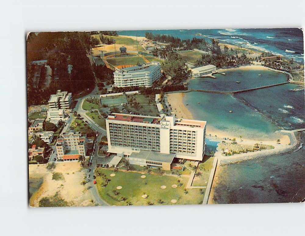Postcard Aerial View Caribe Hilton Hotel San Juan Puerto Rico USA North America