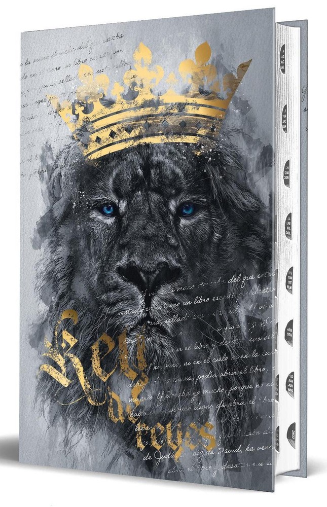 Biblia RVR 1960 letra grande tamao manual, tapa dura Len Rey de Reyes con ndice