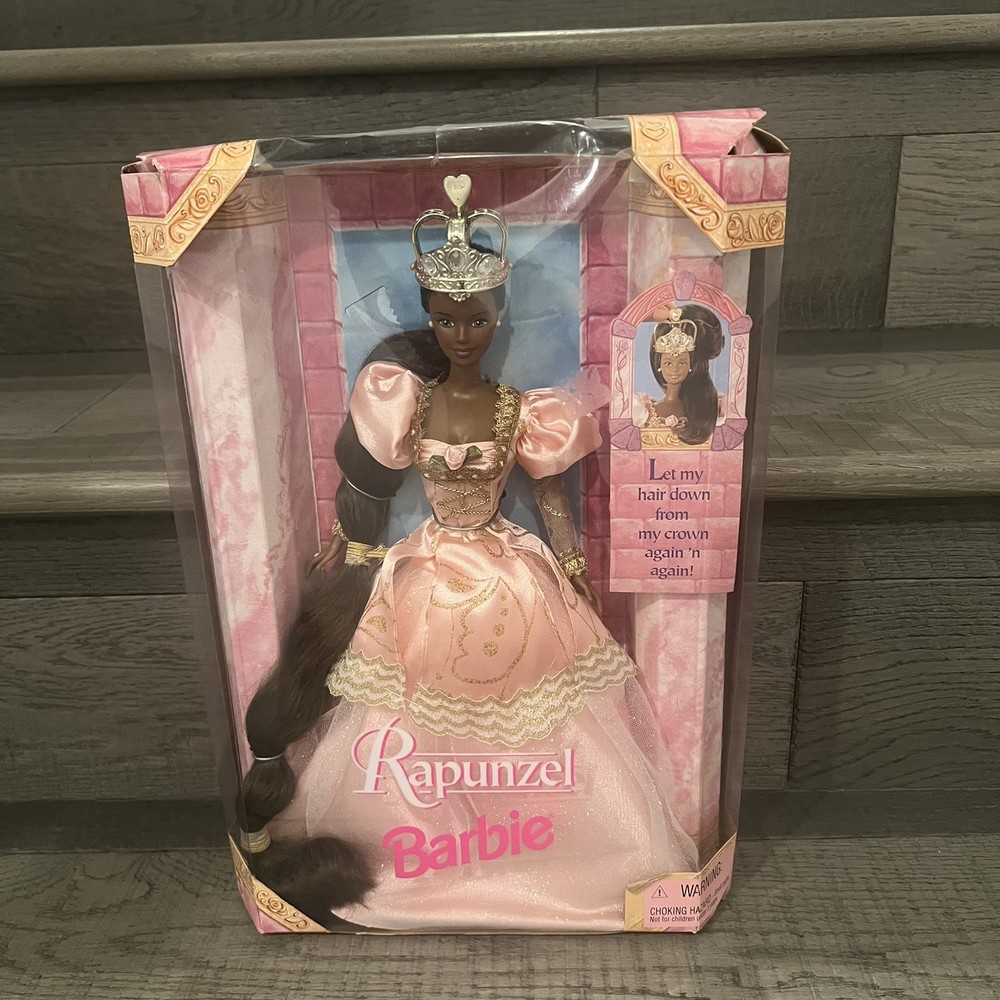 1997 Rapunzel Barbie African American 18164 Let My Hair Down From Her Crown NRFB