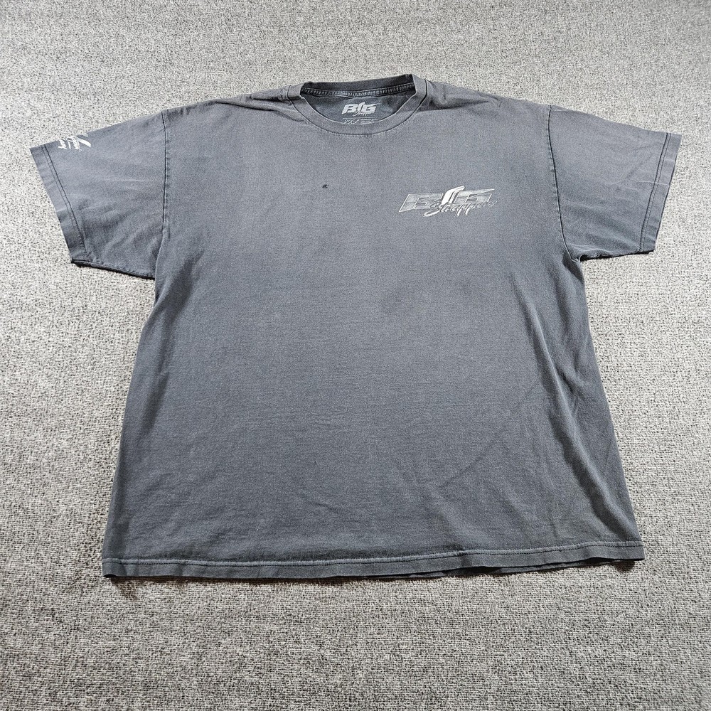 Big Strappers Shirt Mens 2XL Gray Semi Truck Graphic Tee Trucker Double Sided