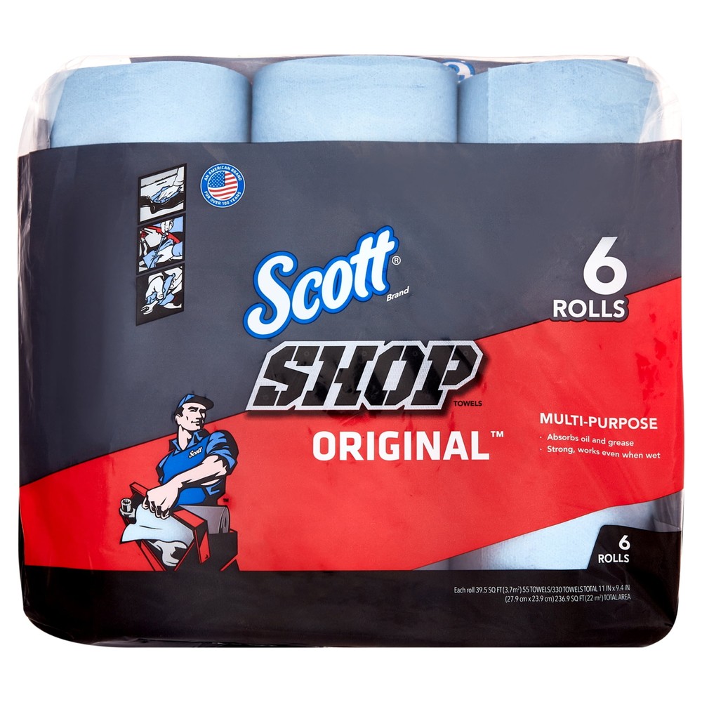 Scott Shop Towels 6 Rolls 55 Sheets Each Heavy Duty Cleaning