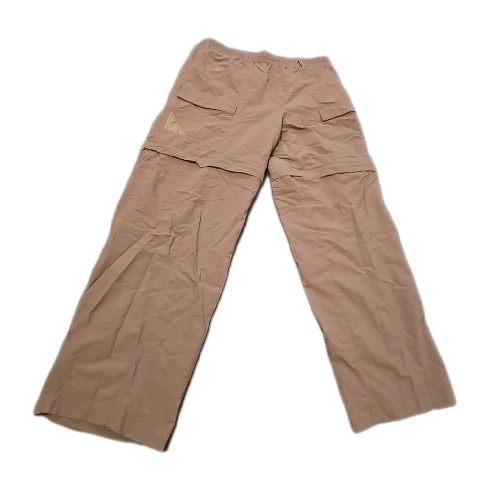 Columbia PFG Pants Mens Size M Brown Nylon Cargo Hiking Trail Convertible Zip Of