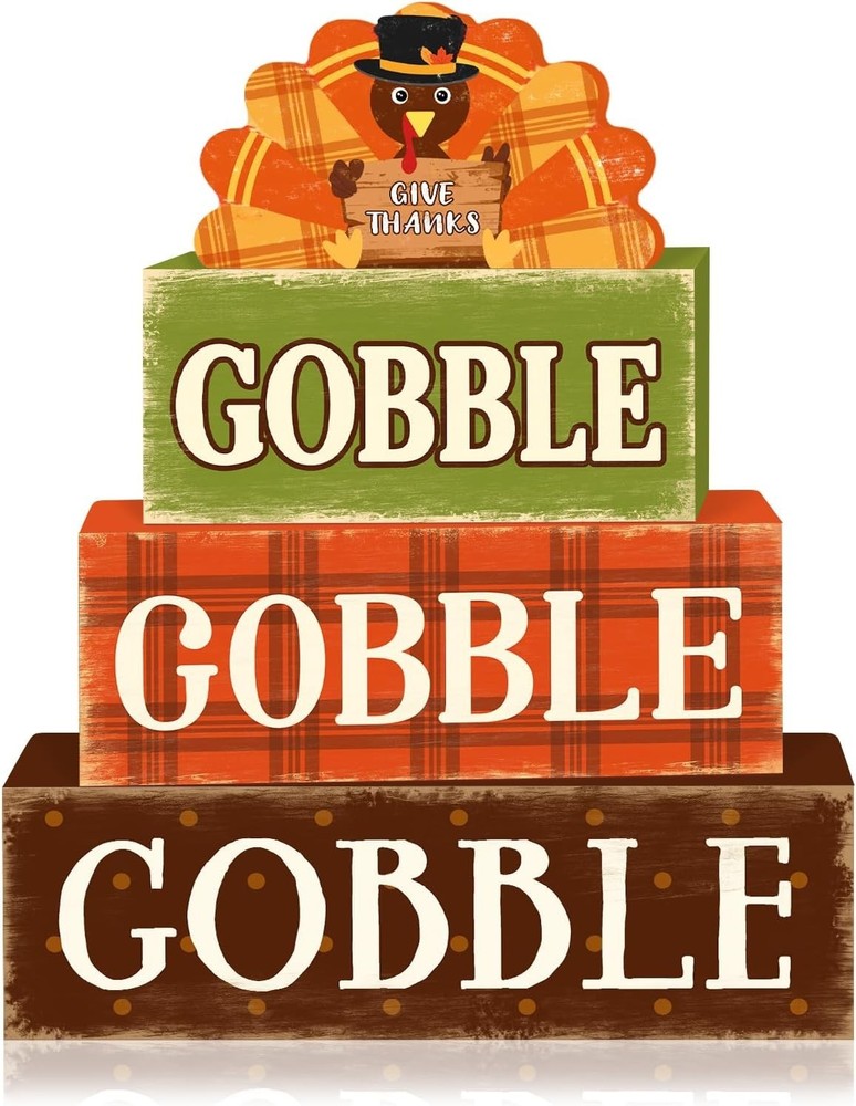 4 Pcs Fall Decorations for Home Thanksgiving Tiered Tray Decor Fall Table Decor