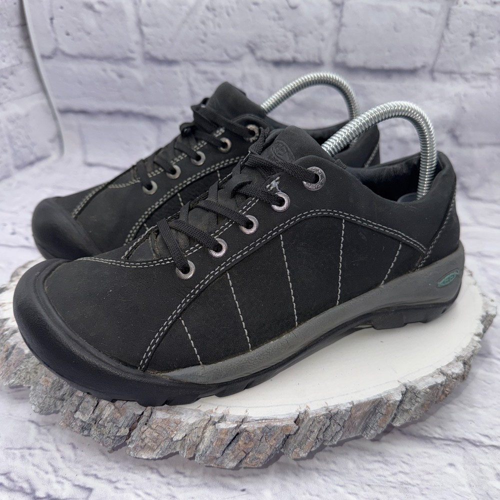 Keen Presidio Shoes Women’s Sz 8.5 Black Leather Lace Up Sneaker Walking Hiking