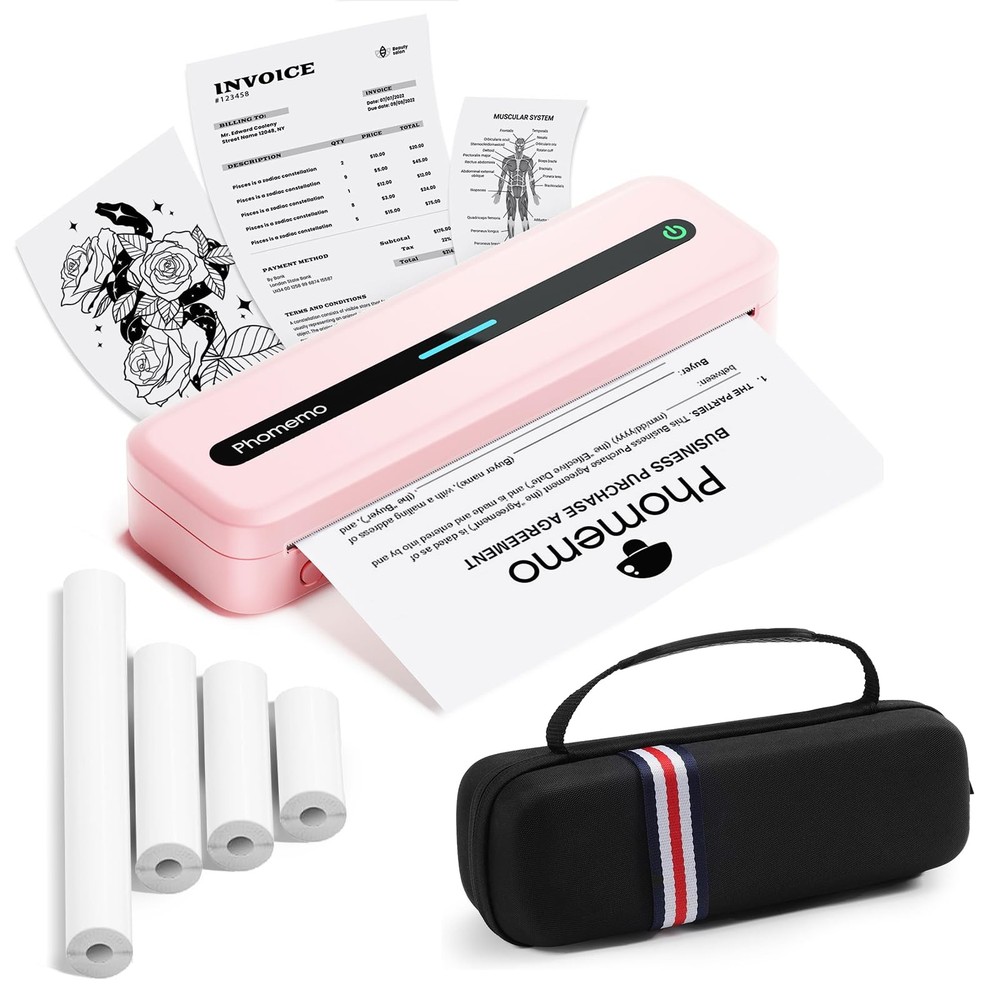 Wireless M832 Portable Thermal Printer for Travel with Bluetooth Inkless Printing  