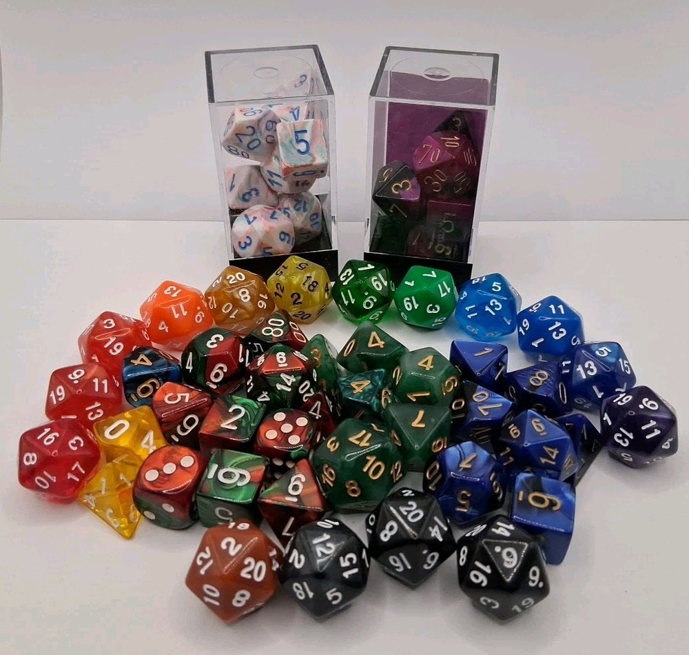 RPG Tabletop Gaming Dice Lot Of 62