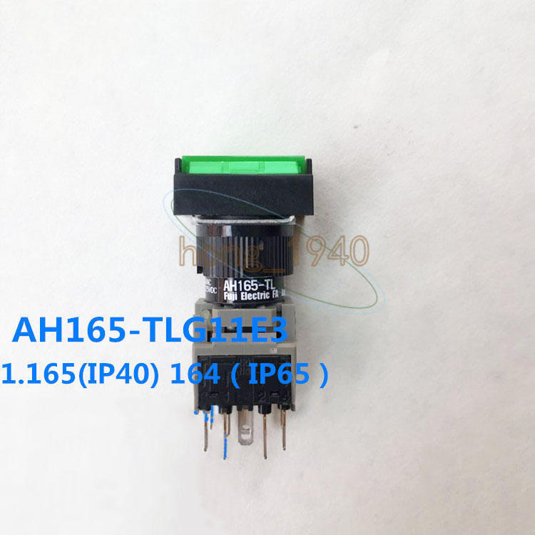 5x Fuji AH165-TLG11E3 Green 24VDC LED Pushbutton Switch