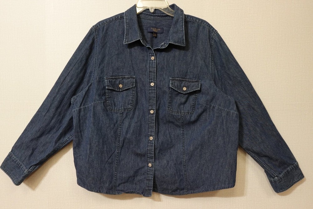 Talbots, Long Sleeve Button Down Top, Size 22W