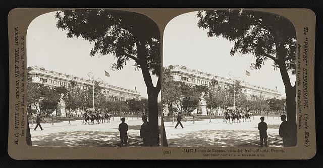Photo:Banco de Espana, vista del Prado, Madrid, Espana, 1907