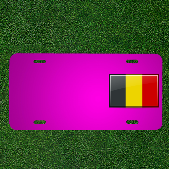 Custom Car License Plate with Names on Belgium Flag Icons
