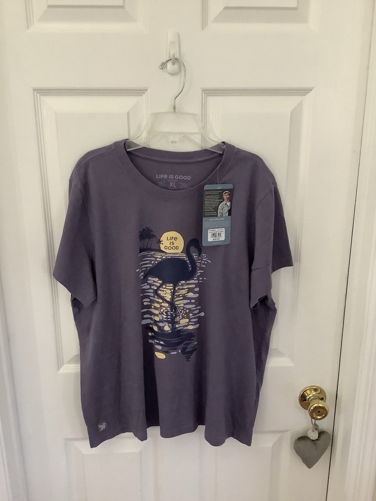 Life is Good Women’s Crusher Moonlight Flamingo Size XL, NWT