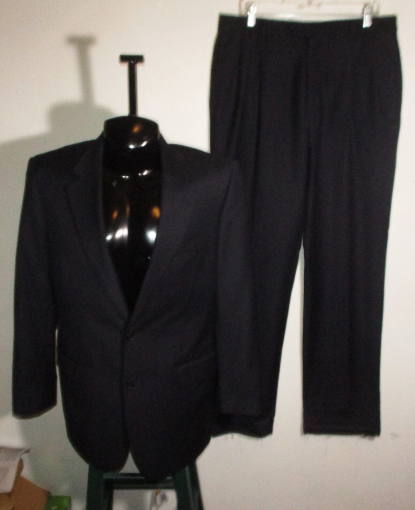 JOS. A. BANK Blue 100% Wool 2 Pc Suit Size 41 Long, 34X34