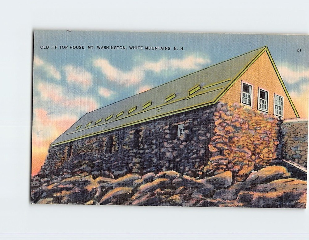 Postcard Old Tip Top House Mt. Washington White Mountains Jackson NH USA
