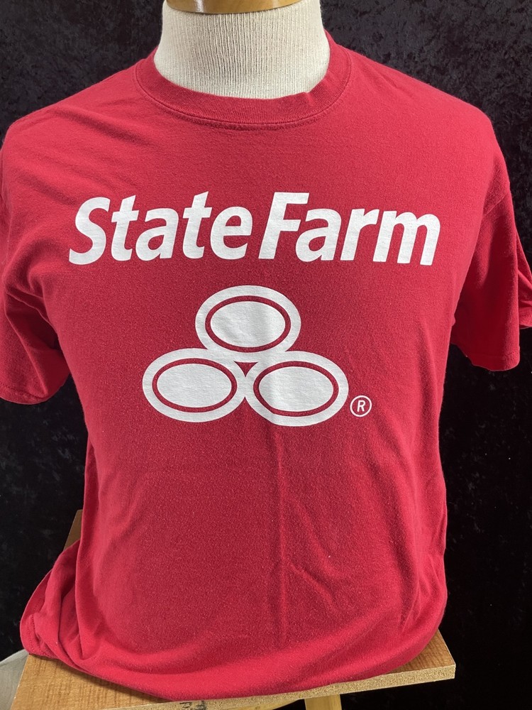 State Farm Insurance Company T-shirt Red White Cotton Size Large Jake Costume