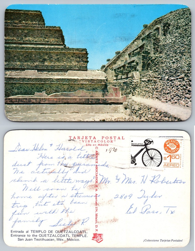 Templo De Quetzalcoatl San Juan Teotihuacan Mexico Postcard