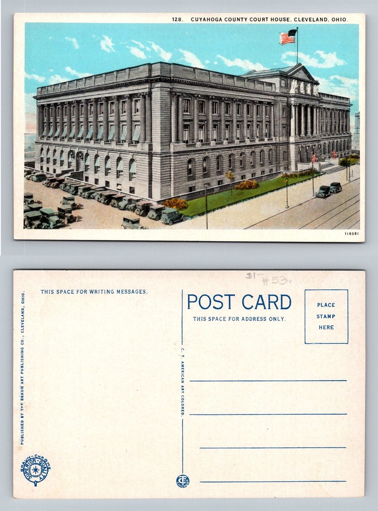 Cleveland, OH-Ohio, Cuyahoga County Court House Building Vintage Postcard