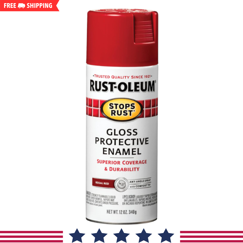 Rust-Oleum 7765830 Stops Rust Spray Paint, 12-Ounce, Gloss Regal Red NEW