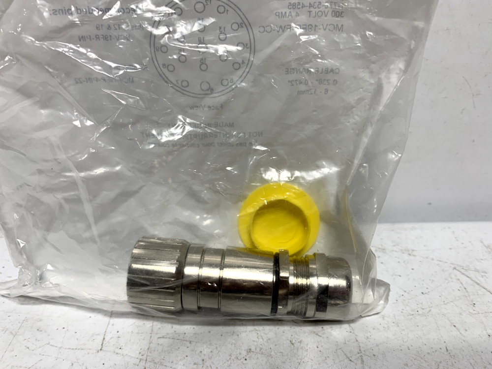 Mencom MCV-19FP-FW-CC Field Wireable Female Right Angle Crimp 330V 4 Amp 19 Pole