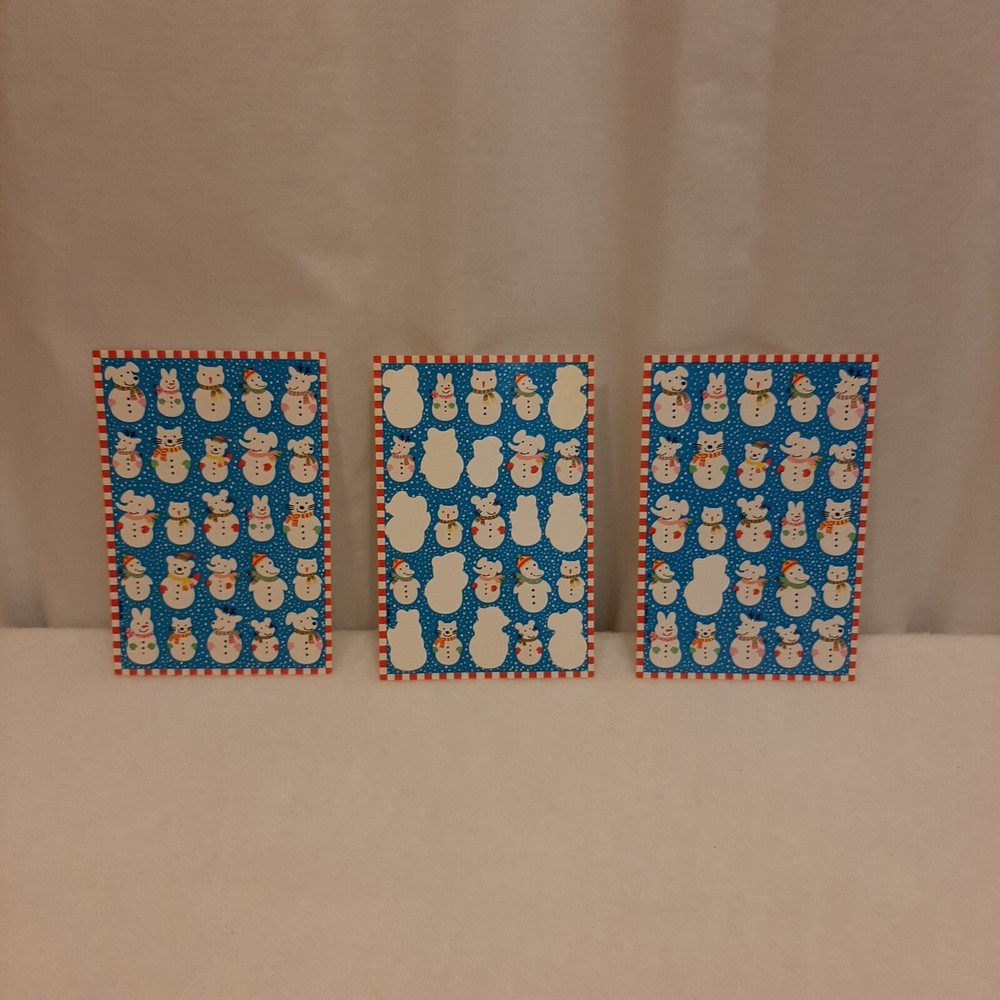 American Greetings 3 Sheets Christmas 63 Stickers Snowman Animals Winter READ