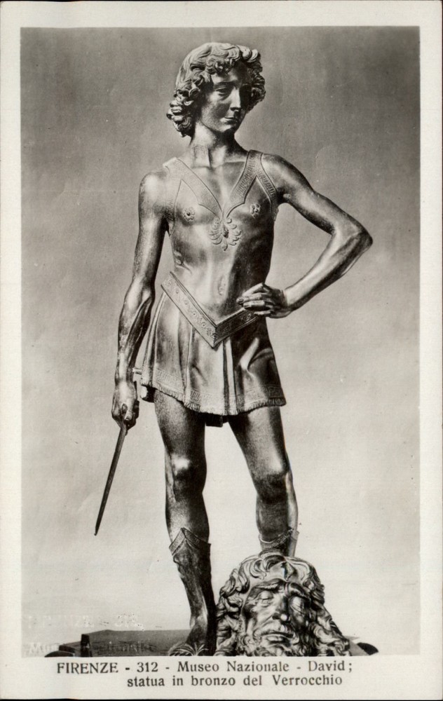 RPPC David Statue Florence Tuscany Italy vintage postcard b711