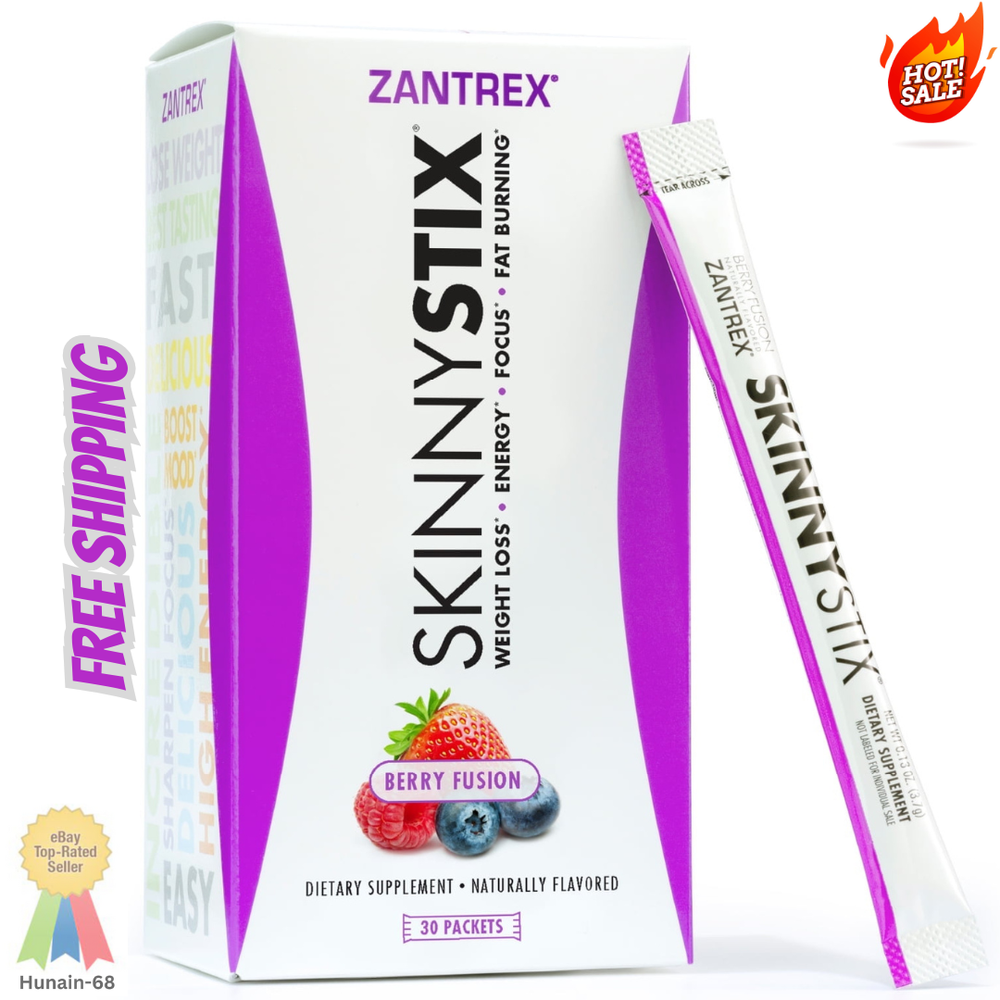 Zantrex SkinnyStix Energy Drink Mix, 30 Packets, Berry Fusion Flavor Health USA