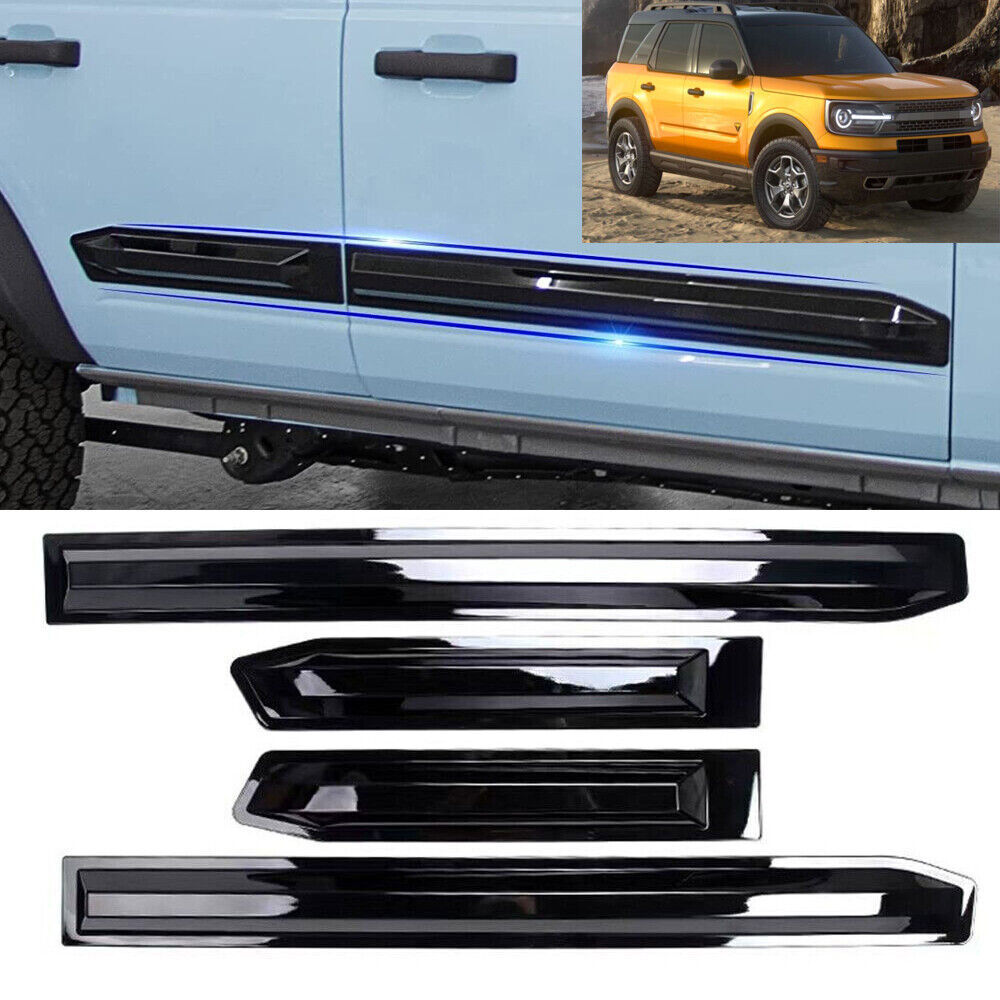 4PCS Side Molding Trim Door Protector Fits For Ford Bronco Sport  4D 2021-2024