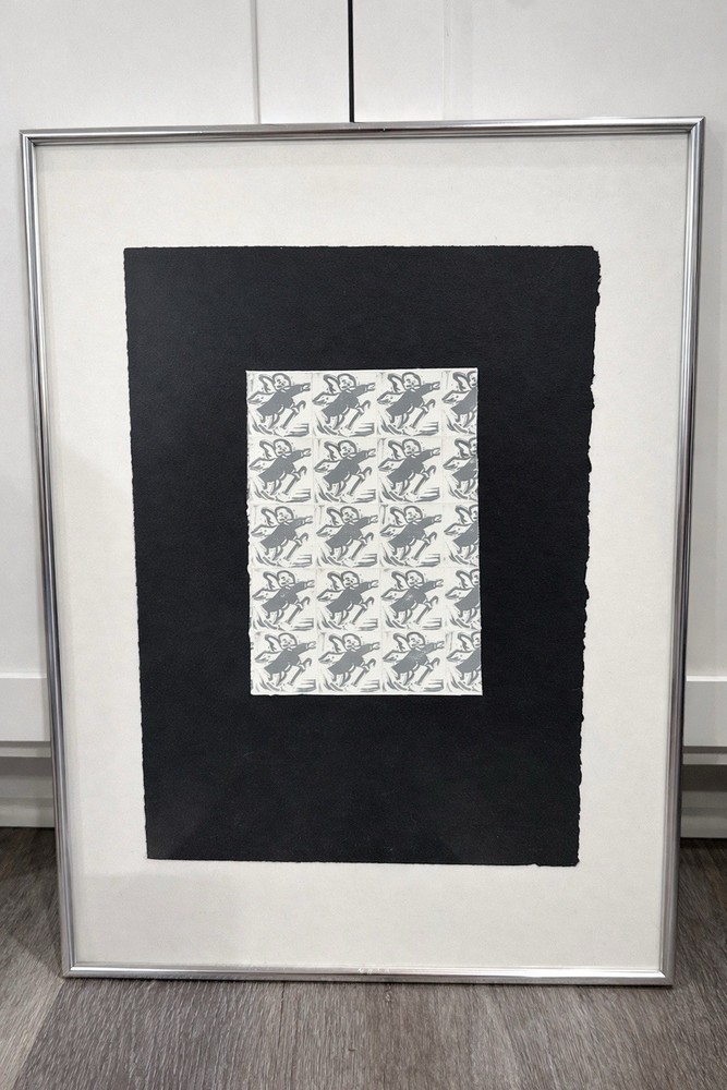 Modern Abstract Black White Graphic Print Framed Contemporary Wall Art-image