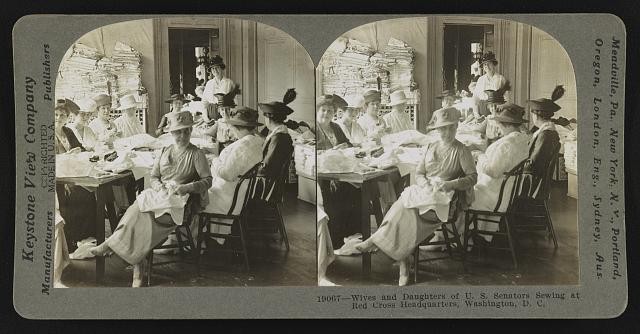 Photo:Washington DC Wives Daughters U.S. Senators Sewing Red Cross 1900s