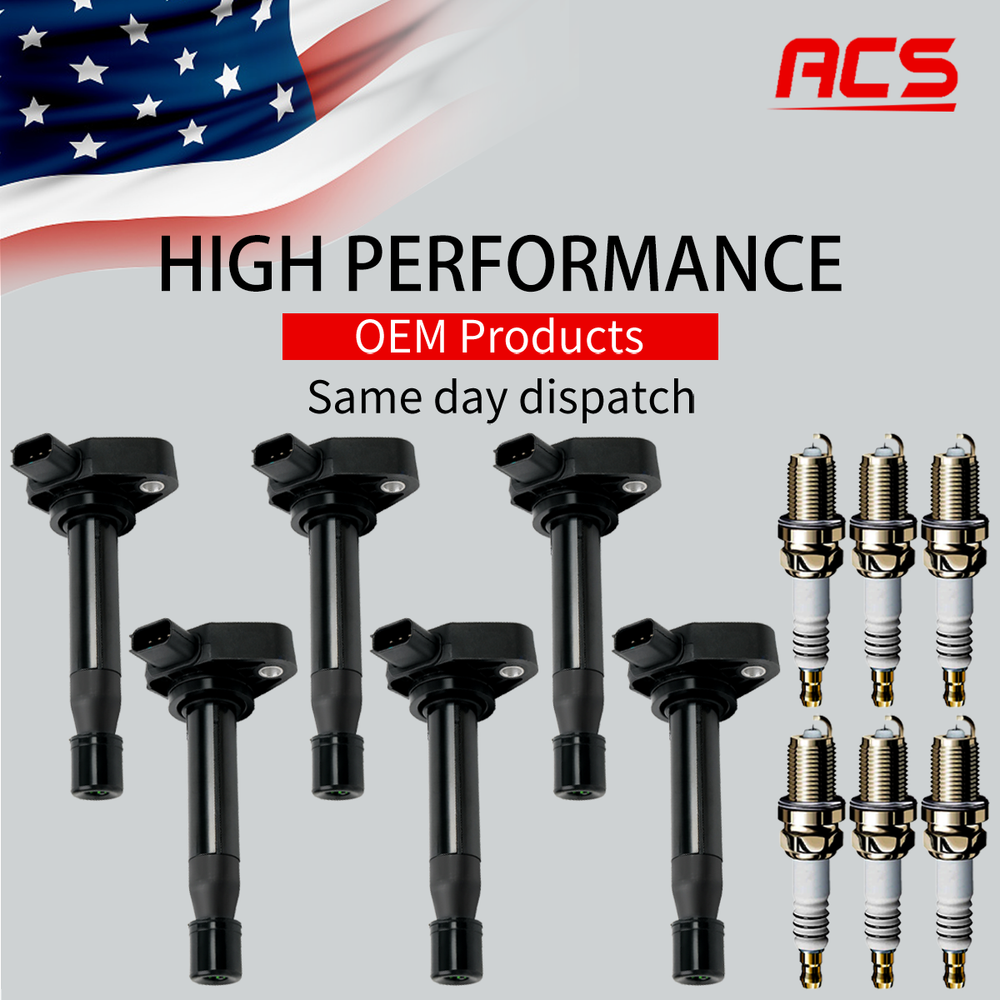 High-Performance 6X Ignition Coil & Iridium Spark Plug Kit for Honda Accord Odyssey 3.0L 3.5L UF242