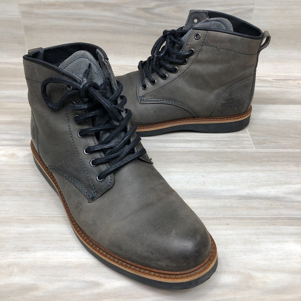 Bull Boxer Men's Size 12 Delden Leather Flint Gray Lace-Up Chukka Boot EU 45