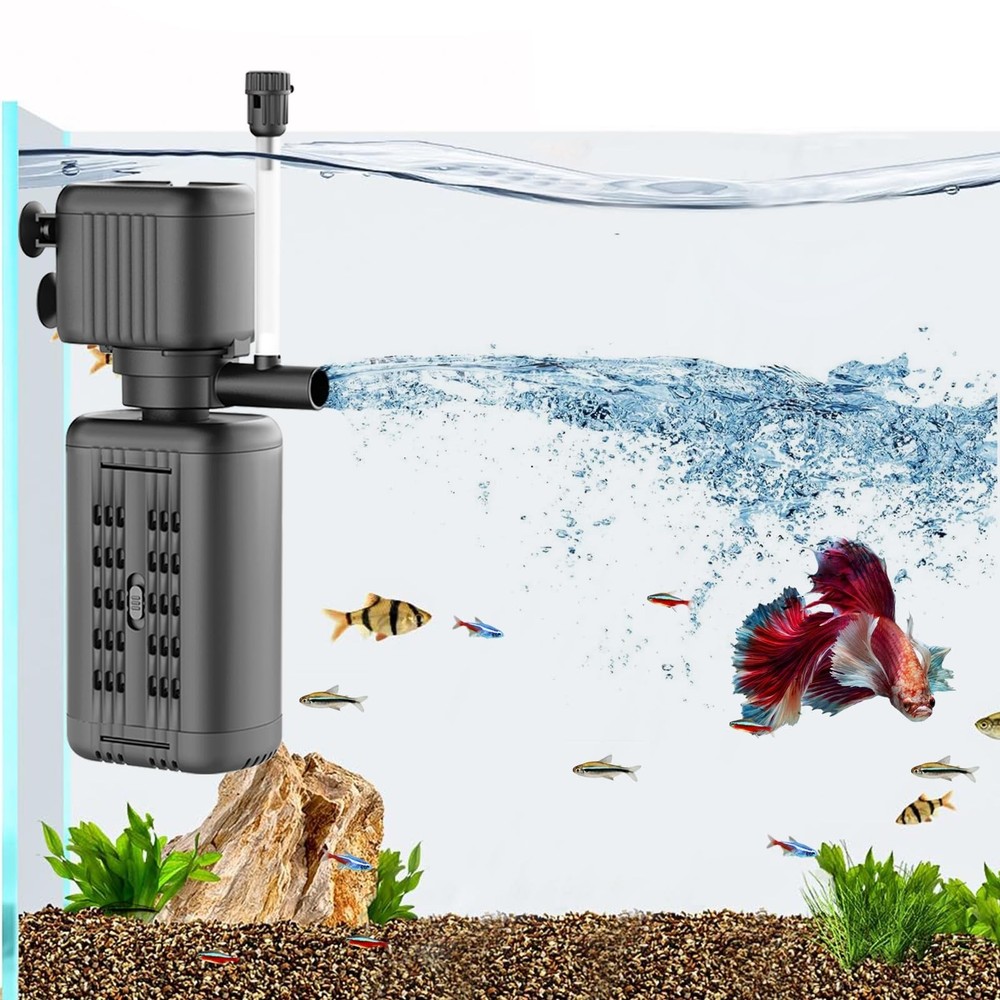 40-150 Gallon Internal Aquarium Filter, 4-In-1 Submersible Power Fish Tank Filte