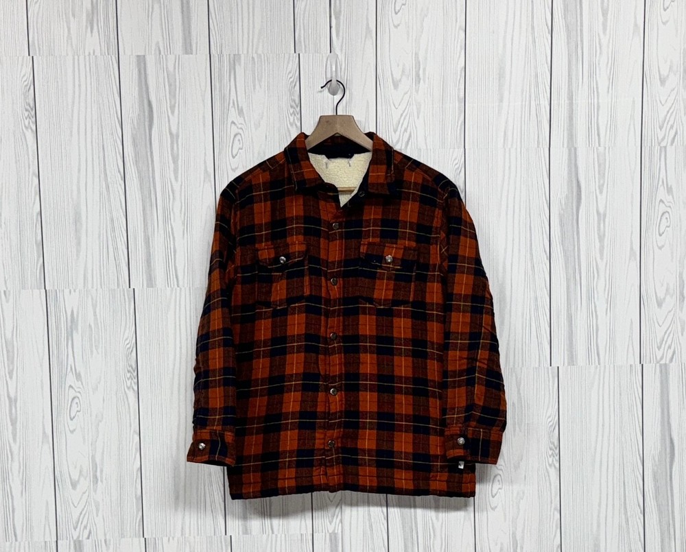 Tommy Bahama sherpa lined flannel plaid boys size extra large long sleeve button