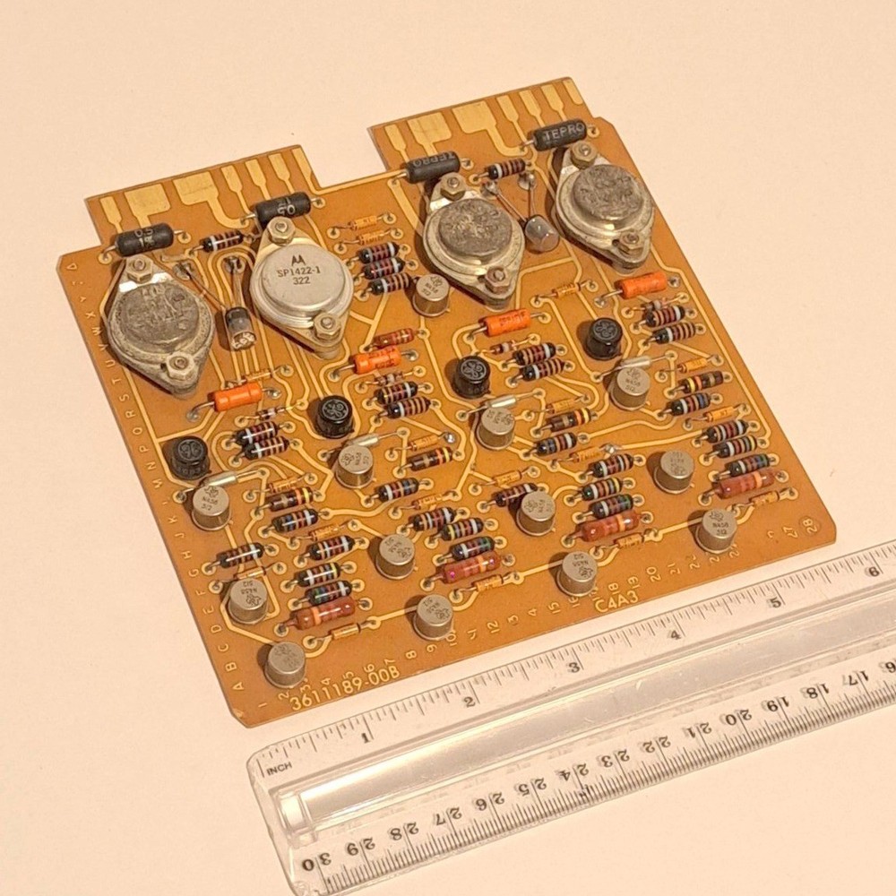 Vintage GE Transistor Circuit Board Gold Edge Early Electronics Module