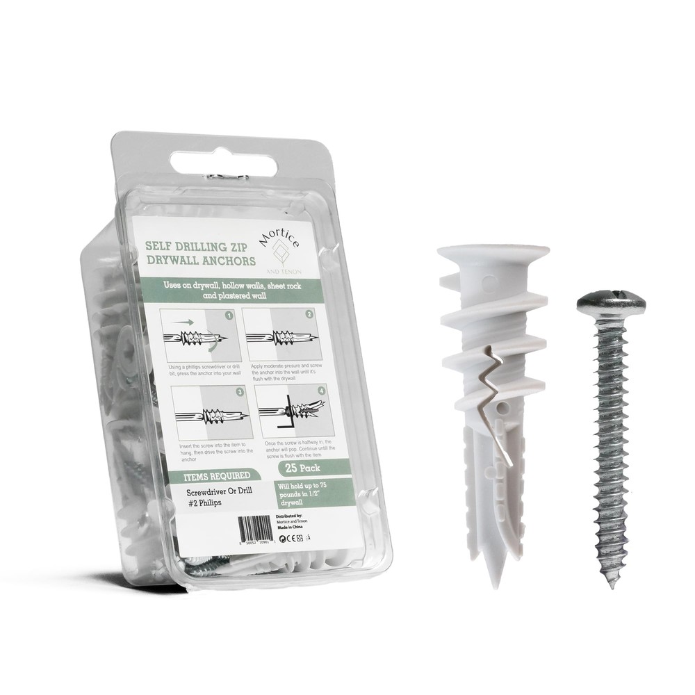 Premium Nylon 66 Self-Drilling Drywall Anchors & Screws Kit for Secure Mounting