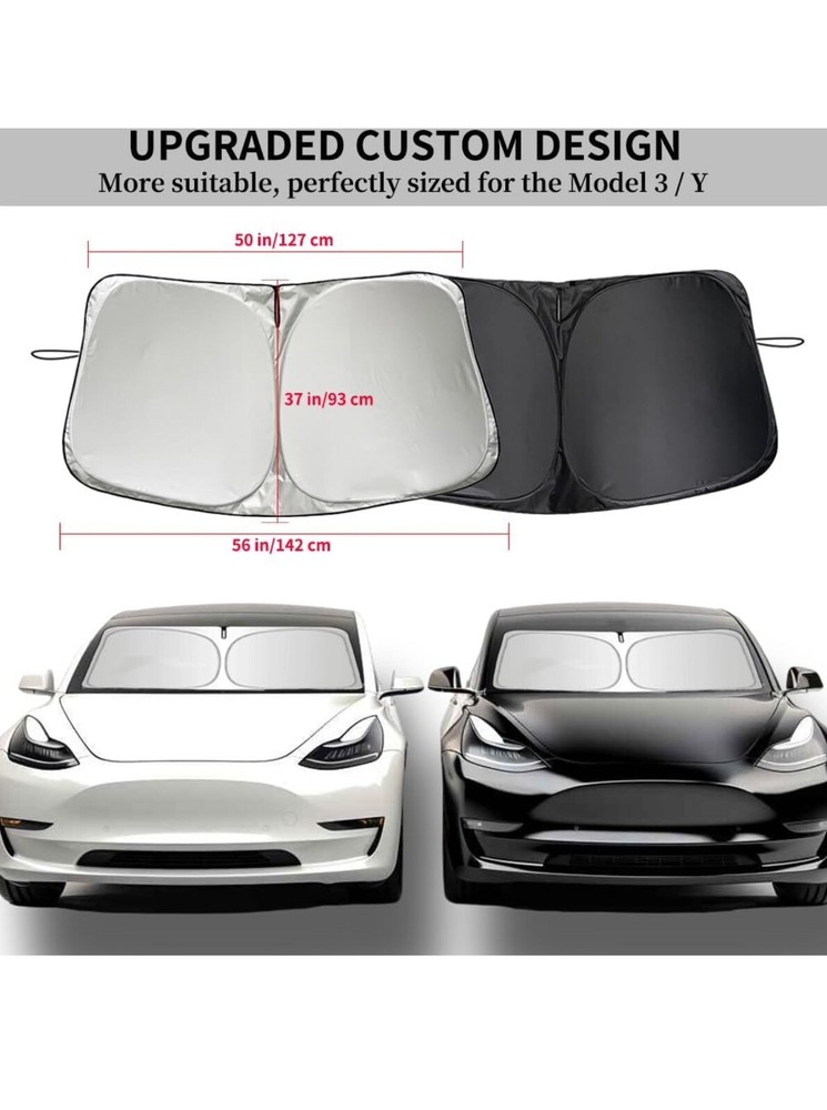 REEVAA 2024 Newest Tesla Model 3 Sunshade Windshield Accessories