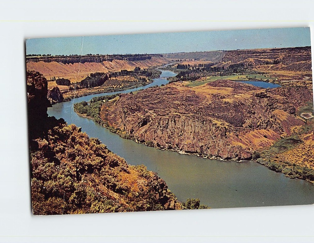 Postcard Snake River Canyon from Perrine Bridge Twin Falls Idaho USA
