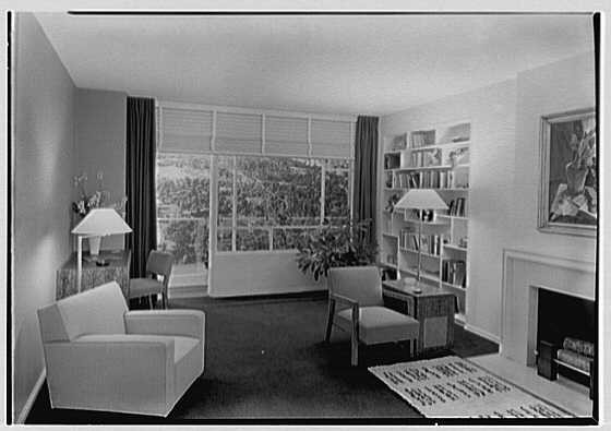 New York City NY 1941 Culver Hollyday Model Apartment Living Room 5th Ave